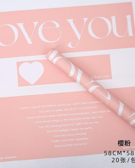 Elegant Floral Wrap with English Letter Design - Waterproof Bouquet Enhancer