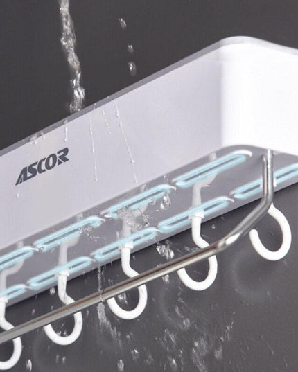 Modern Gray Bathroom Storage Rack with Towel Bar: Stylish Space-Saving Solution