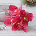 White Latex Orchid Silk Flowers Set - Elegant Home Decor Accent (4 Pieces)