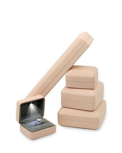 Illuminated Plush Jewelry Display Case with LED Lighting for Elegant Showcasing