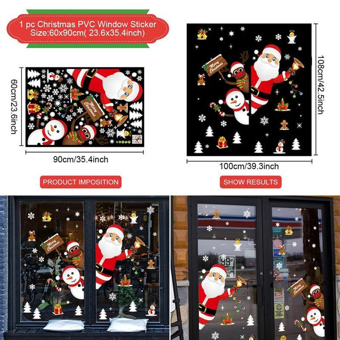 Festive Holiday Home Decoration Set: Christmas & New Year Wall and Window Stickers