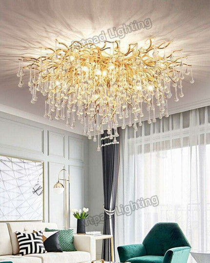 Elegant Customizable Crystal Ceiling Fixtures: Nordic Style with Versatile Adjustments