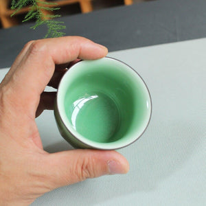 2Pcs Ceramic Tea Cup Chinese Longquan Celadon Porcelain Teacup Tea Ceremony Teaware Drinkware China Kung Fu Tea Sets-Kitchen & Dining›Tabletop›Cups, Mugs & Saucers›Teacups & Saucer Sets-Très Elite-<200ml-1pc Green-Très Elite