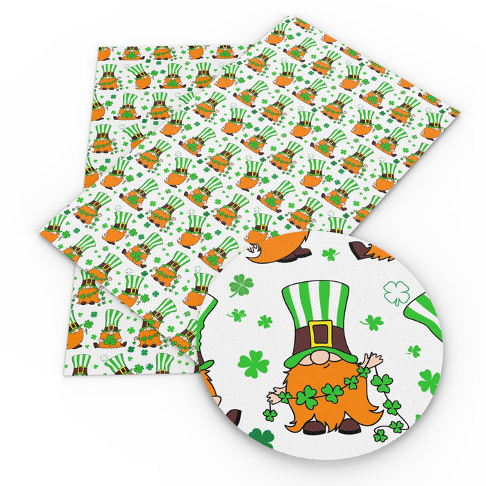 St. Patrick's Print Synthetic Leather Fabric for DIY Hair Bows