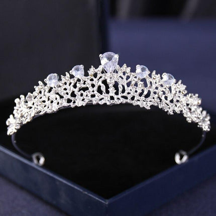 Elegant Silver Rhinestone Tiara - Glamorous Hair Accessory for Special Occasions