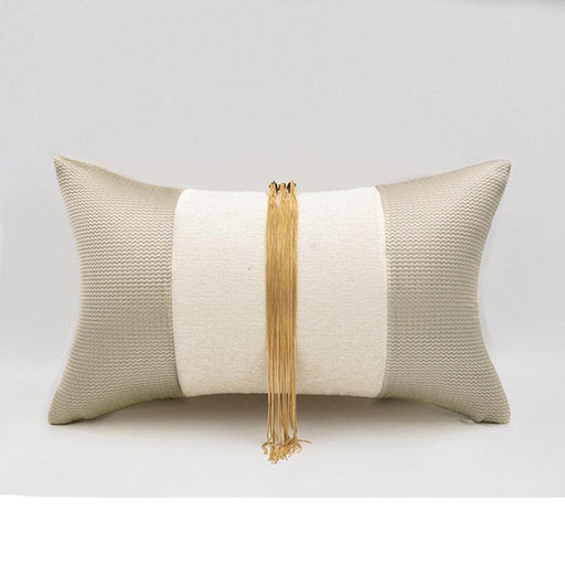 Elegant Gold Striped Cotton Cushion Cover 30x50cm