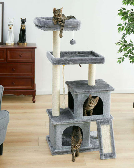 Luxurious Multi-Level Cat Tower: Stylish Oasis with Plush Beds and Sturdy Scratch Posts