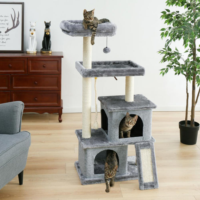 Luxurious Multi-Level Cat Tower: Stylish Oasis with Plush Beds and Sturdy Scratch Posts