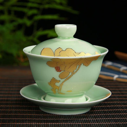 Elegant Floral KungFu Porcelain Teacups Set - Elevate Your Tea Time Experience