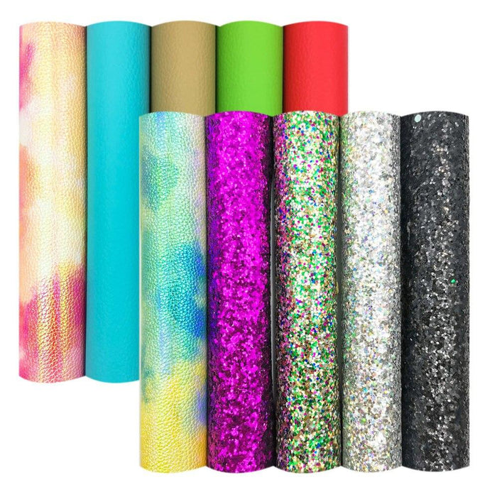 Chic Floral Glitter Fabric Set: Luxe Material for Stylish DIY Crafts