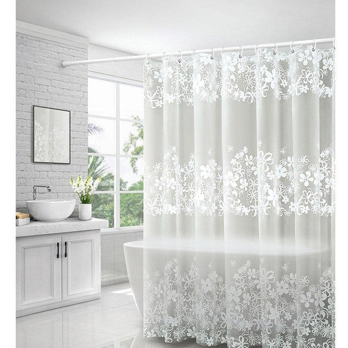 Blossoming Floral Shower Curtains in Waterproof PEVA - Various Sizes and Hooks Included