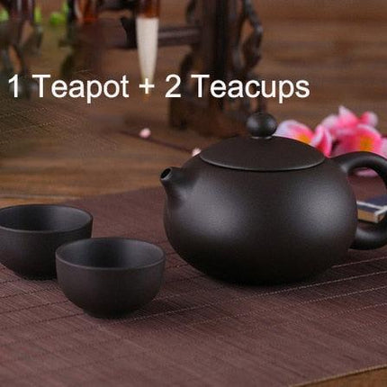 Zen Handcrafted Purple Clay Teapot and Cup Set - Exquisite Tea Ceremony Collection