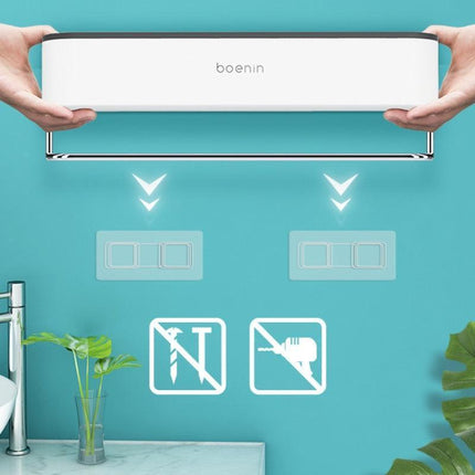 Sleek Space-Saving Wall Storage Rack for Bathroom Essentials