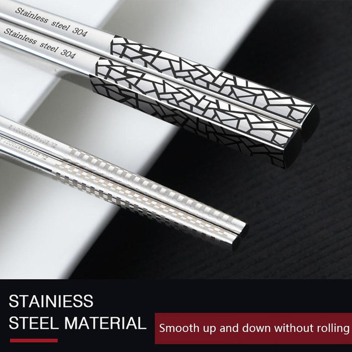 Elegant Korean Stainless Steel Chopsticks: 23.5cm Set with Heat-Resistant Design