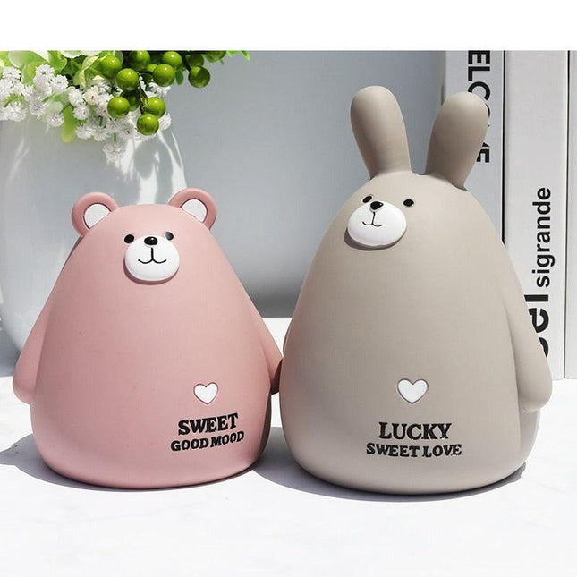 Charming Rabbit Savings Bank - Cute Bunny Coin Collector