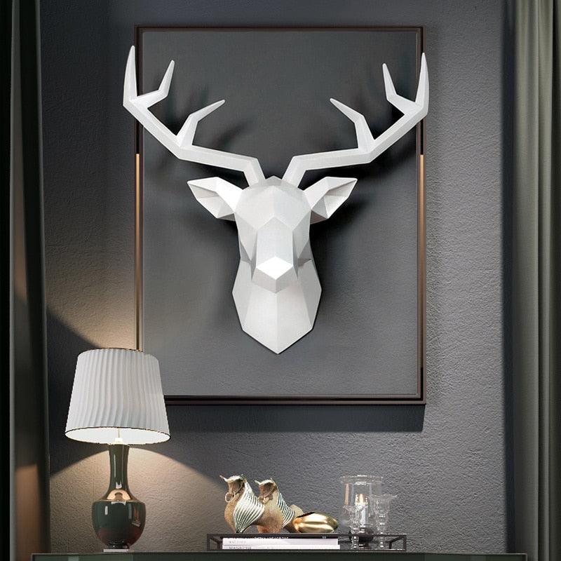 3D Deer Head Wall Art for Contemporary Home Interiors