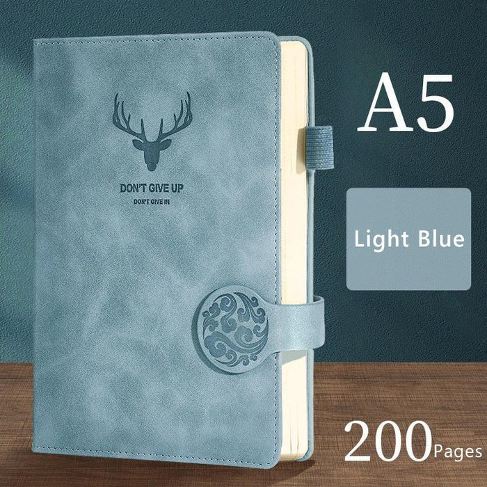 Retro Planner A5 Journal Notebook - Soft Leather Diary, 200 Pages