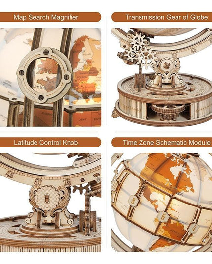 Illuminated 3D Globe Puzzle Lamp - A Stunning Fusion of Light and Educational Artistry for Your Home