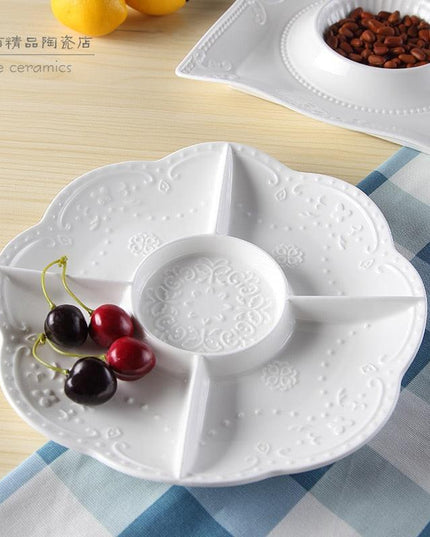Sophisticated Porcelain Divided Snack Platters