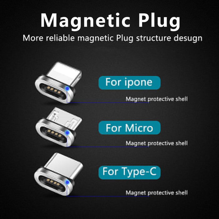 Magnetic Fast Charger with Universal Plug Compatibility for iPhone and Android - Enhanced Charging Experience with Multi-Plug Support