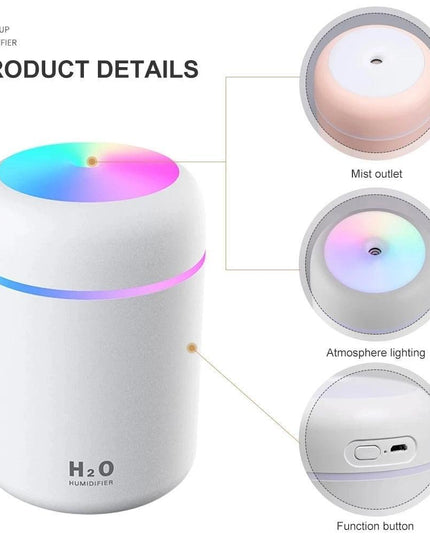 Portable USB Aroma Diffuser and Humidifier with Color Changing Night Light