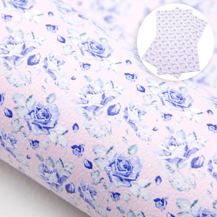 Floral Print Synthetic Leather Crafting Sheet