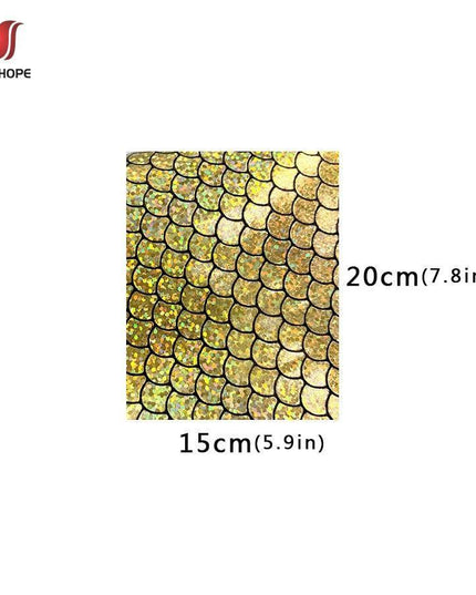 Enchanted Holographic Mermaid Scale PU Faux Leather for Creative DIY Crafts