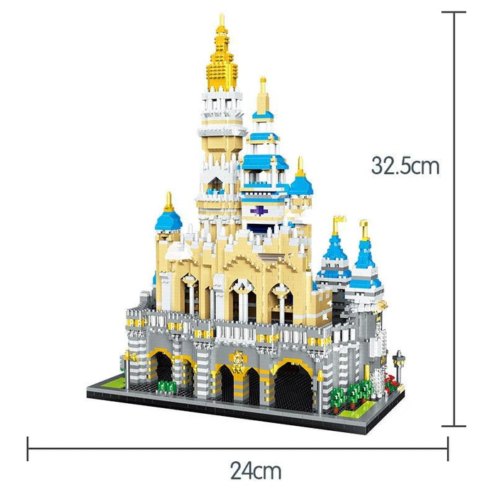 3D Diamond Magic Princess Castle Building Blocks City Mini Architecture Amusement Park Figure Bricks Toys for Children