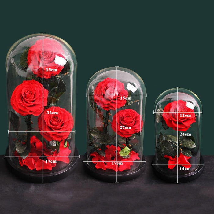Eternal Love: Exquisite Preserved Rose in Glass Dome - Real Blossom, Timeless Beauty, Lasting Elegance