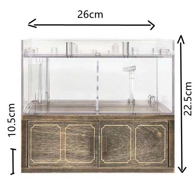 Super Acrylic Betta Fish Tank with Wooden Base