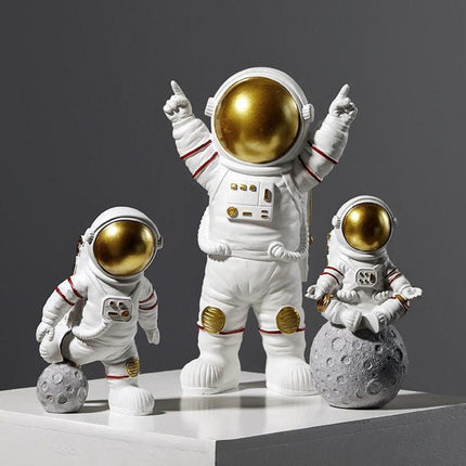 Set of 3 Nordic Astronaut Resin Decorative Sculptures