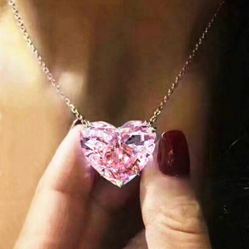 Heart-Shaped CZ Necklace - Elegant Jewelry for Stylish Women