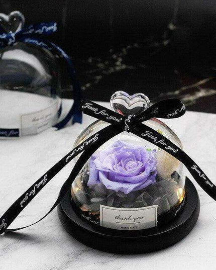 Captivating Glass Rose Lamp in Elegant Dome - A Cherished Emblem of Love