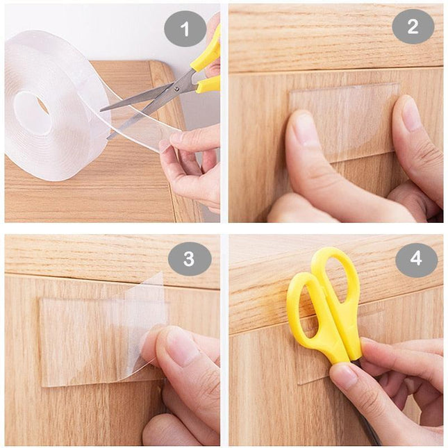 Revolutionary Nano Gel Double-Sided Tape for Effortless Home Organization!
