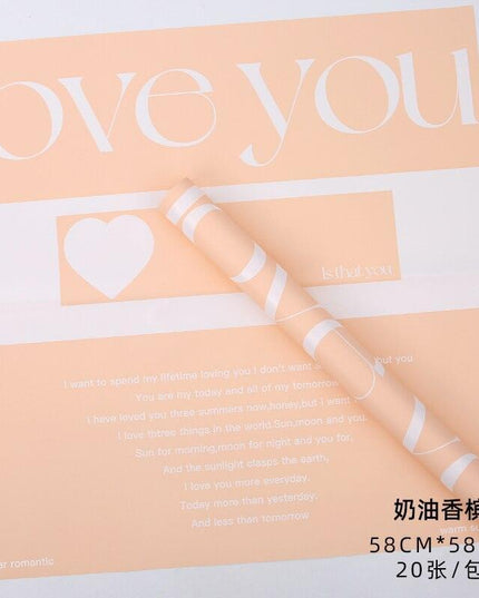 Elegant Floral Wrap with English Letter Design - Waterproof Bouquet Enhancer