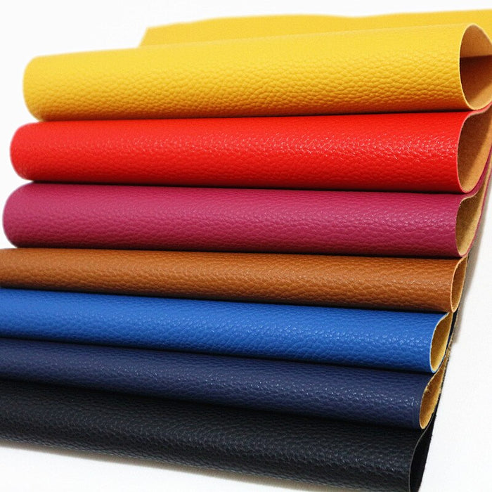 Elegant Litchi Pattern Vegan Leather Craft Sheet - A4 Size for Creative Projects