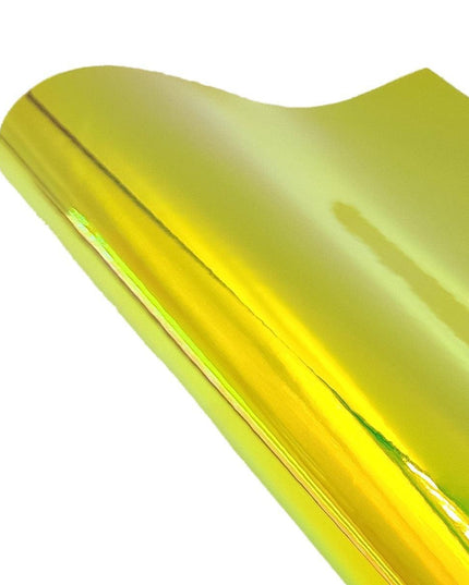 Radiant Holographic Mirror PU Leather Crafting Sheet