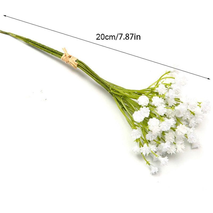 Elegant Handcrafted Artificial White Baby's Breath Flower Bouquet - Lifelike Gypsophila Arrangement