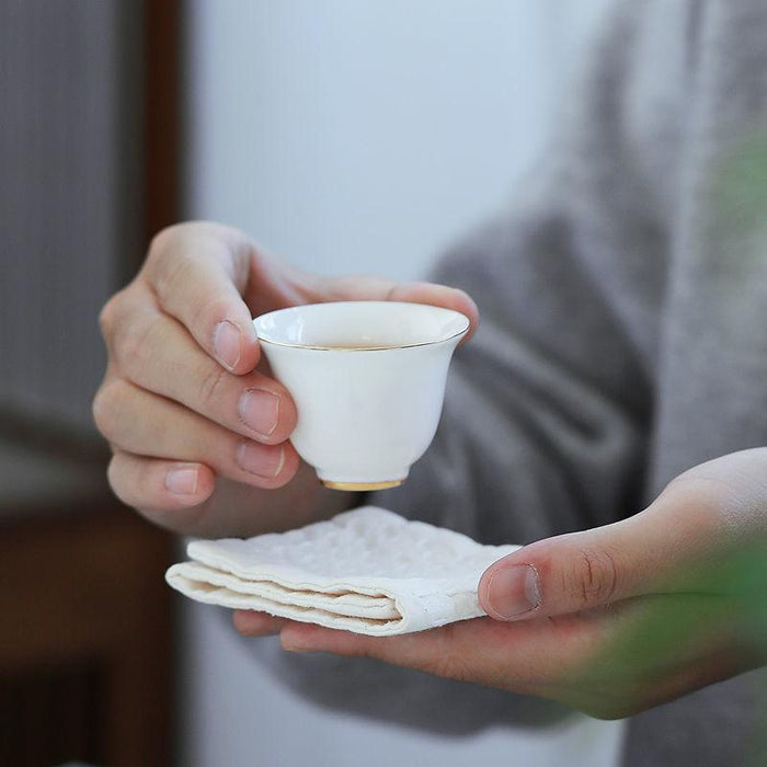 Enhance Your Tea Ritual with Limited Edition Mutton Fat Jade White Porcelain Tea Cup