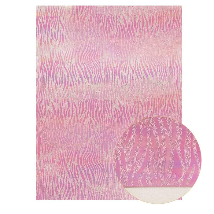 Sparkling Pink Holographic Heart Glitter Fabric - Premium Crafting Delight