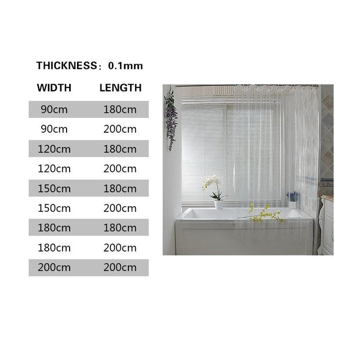 Botanica Deluxe Clear Waterproof Shower Curtain Liner Set - Upgrade Your Bathroom Experience