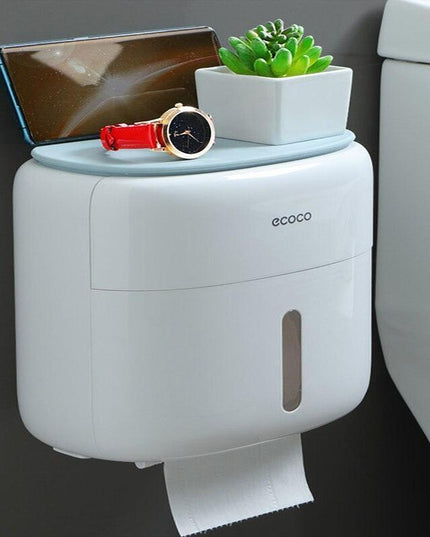 Bathroom Organizer with Phone Holder and Quick-Change Toilet Paper Feature