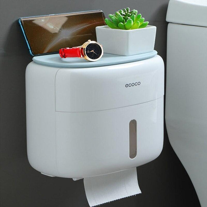 Bathroom Organizer with Phone Holder and Quick-Change Toilet Paper Feature
