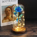 Enchanting Rose Glass Dome with Magical LED Lighting for Timeless Elegance