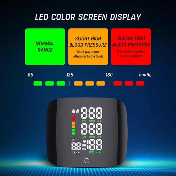 Luxury Smart Touch LCD Screen Voice Wrist Blood Pressure Monitor