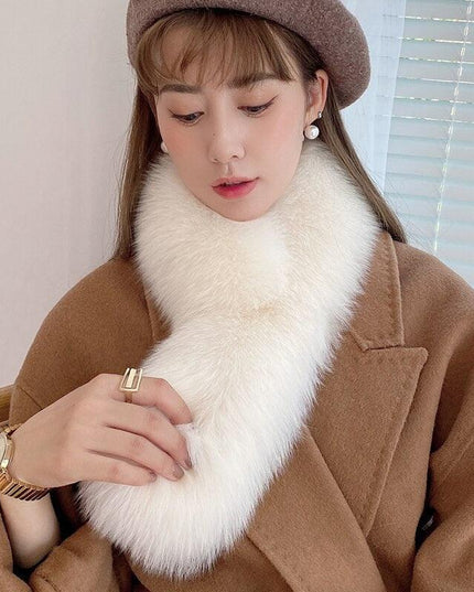 Opulent Fox Fur and Wool Scarf Collar - Transform Your Winter Wardrobe with Elegance