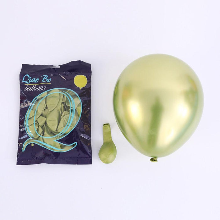 Elegant Chrome Metallic Latex Balloon Set - 50 Pieces for Celebratory Events