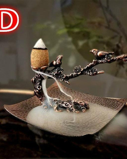 Lotus Blossom Serenity Incense Set with Elegant Plum Branch Design and Relaxation Essentials