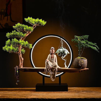 Serenity Buddha Backflow Incense Fountain - Peaceful Home Retreat Kit