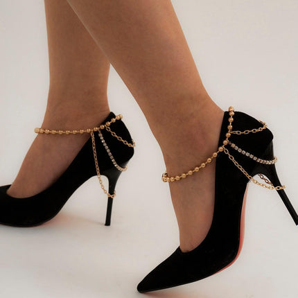 Stylish Layered High Heel Charm Anklet for Fashion Enthusiasts